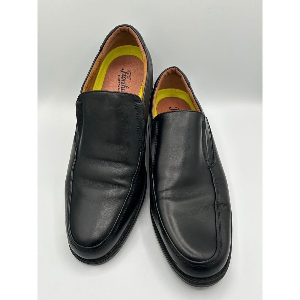Florsheim Men Black Leather Comfortech Ortholite Slip On Loafers Size 10.5D